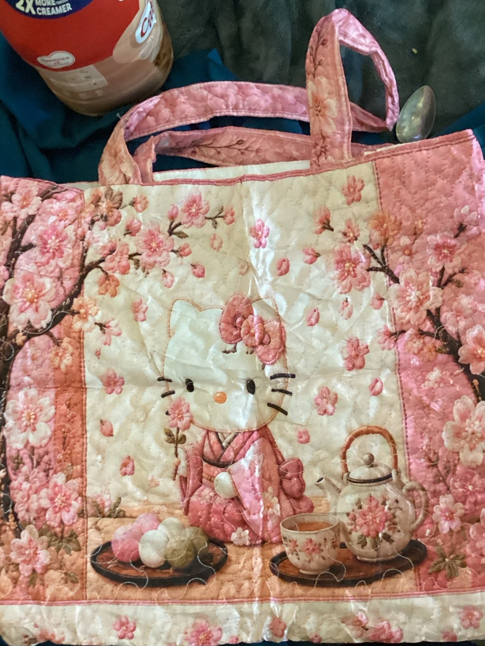 Sanrio Hello Kitty Pink Cherry Blossom Quilted Tote